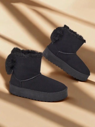 Royalfashion Dámske čižmy a'la snow boots v čiernej farbe Goroggo