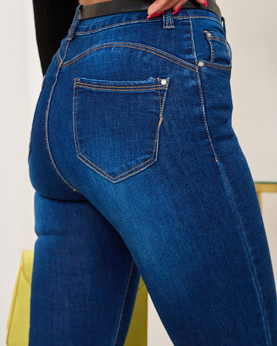 Royalfashion Modré dámske džínsové nohavice