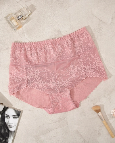 Royalfashion Jemné maxi nohavičky v ružovej farbe PLUS SIZE