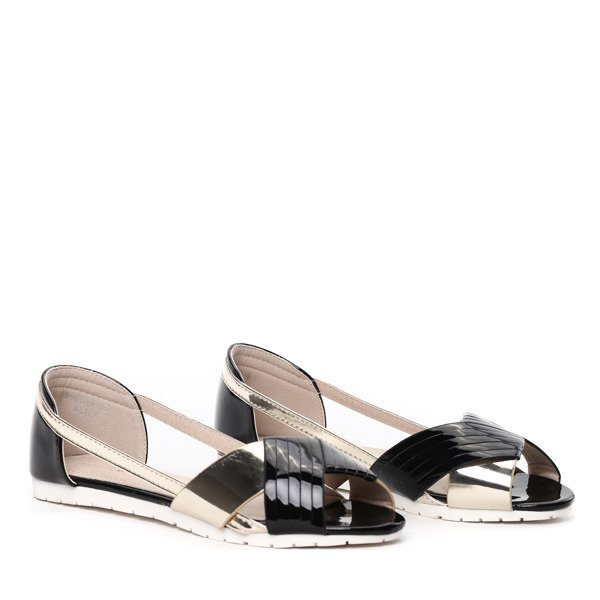 Černé balerínové boty vyrobené z ekologické kůže Athalia - obuv 1