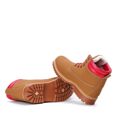 Brązowo-czerwone trapery Juliette - Obuwie