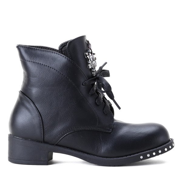 Czarne workery z ozdobą Haven- Obuwie