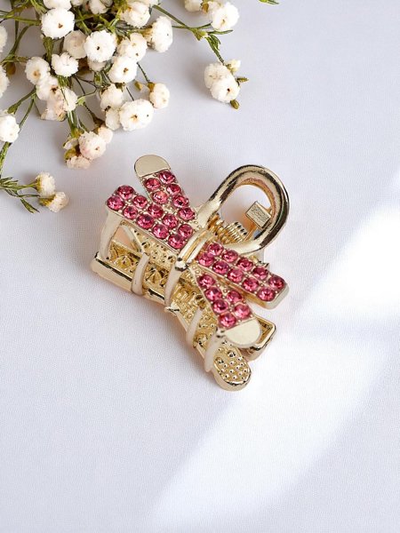 Royalfashion Sponka do vlasov so štrasmi Zlatá sponka