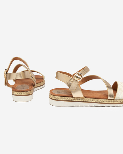 Dámske ploché sandále zlatej farby Pixaf- Footwear