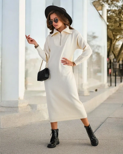Royalfashion Ženský dlhý sveterový šaty