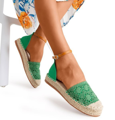 Zelené espadrilky so prelamovanými zvrškami Asti - Obuv