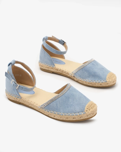 Royalfashion Dámske espadrilky so zirkónmi v modrej farbe Rieta
