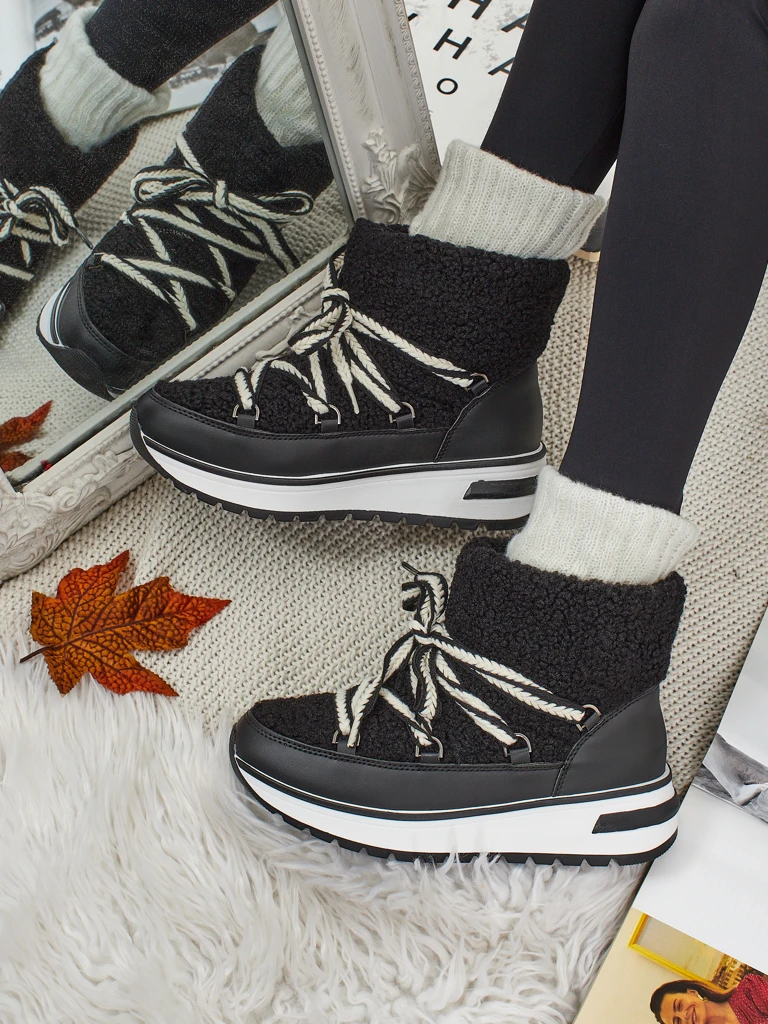 Ženski škornji a'la za sneg s krznom Verruna