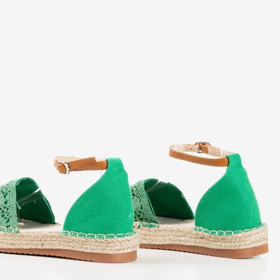 Zelené espadrilky so prelamovanými zvrškami Asti - Obuv