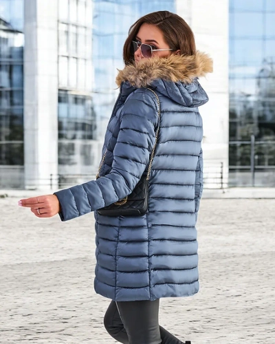 Royalfashion Žltá zimná bunda pre ženy