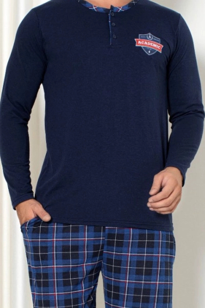 Royalfashion Bavlnené pánske kockované pyžamo