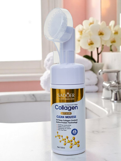 Sadoer Čistiaca anti-age pleťová pena s kolagénom a kefkou