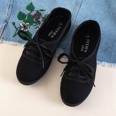 Čierne dámske tenisky so šnurovaním Ramonda - Obuv