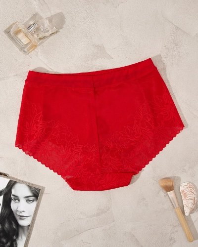 Royalfashion Dámske sieťované nohavičky v červenej farbe