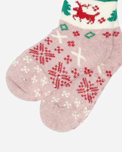 Fialové dámske ponožky s vianočným vzorom - Spodná bielizeň