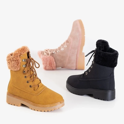 OUTLET Čierne dámske zateplené topánky - Topánky