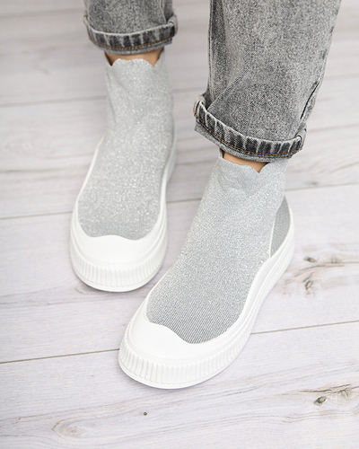 Strieborné dámske tenisky Bejoko - obuv