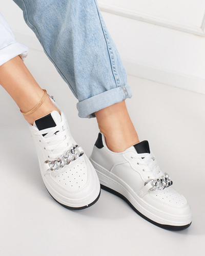 Čiernobiele športové topánky dámske tenisky s retiazkou Nevito - Obuv