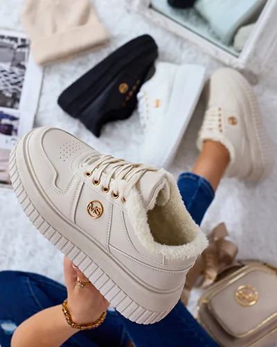 Royalfashion Zateplené dámske tenisky s kožušinou Rozit