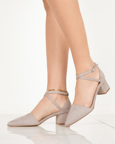 Dámske sivé sandále na stĺpiku Crisco - Obuv