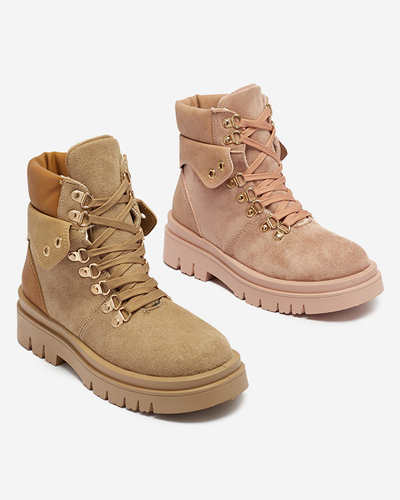 OUTLET Ružové dámske zateplené trapézy Boserra - Obuv