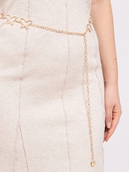 Ženski kovinski pas Aurelia Metulj z elegantno verižico – 115 cm