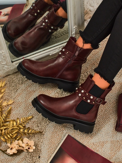 Visoki ženski gležnarji iz eko usnja Pearl Mist