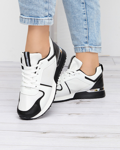 Biela dámska športová obuv s čiernymi vložkami Ruby - Obuv