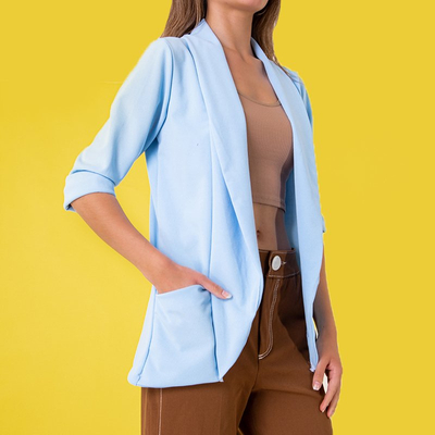 Dámsky modrý pelerína bez zapínania - Oblečenie