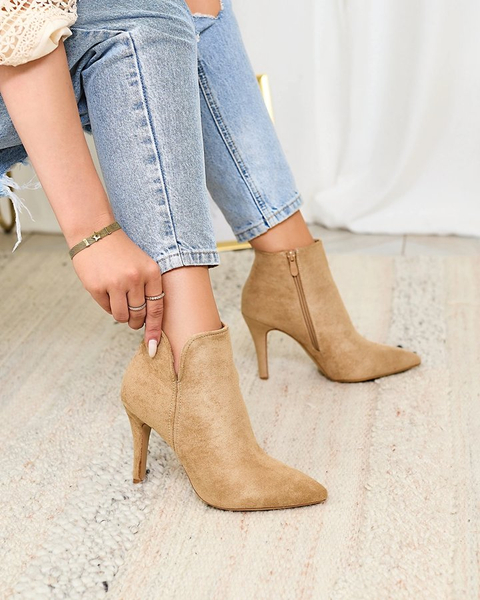 Royalfashion Svetlohnedé dámske čižmy Amalenika