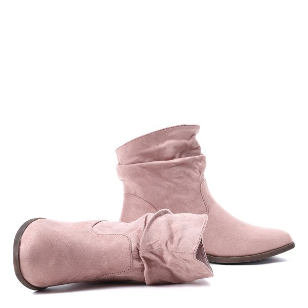 Różowe botki Peggy- Obuwie