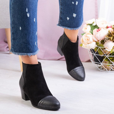 Čierne čižmy na nízkom podpätku Michigan - Obuv