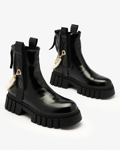 Royalfashion Čierne dámske čižmy Zifosca