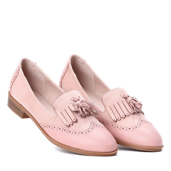 Różowe mokasyny z frędzlami Phoebe - Obuwie