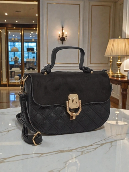 Ženska Torbica Luna Črna Usnjena Elegantna za Vsak Dan