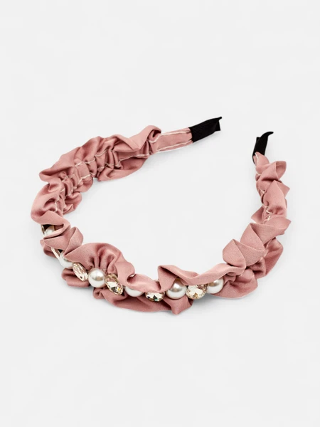 Royalfashion Naglavni trak za lase z nabiranjem in biseri