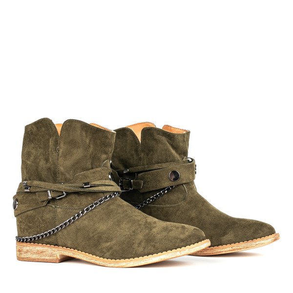 Zelené kovbojské topánky na vnútornom kline Salem - Obuv