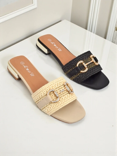 Royalfashion Ženski pleteni natikači z okrasjem Aeterna