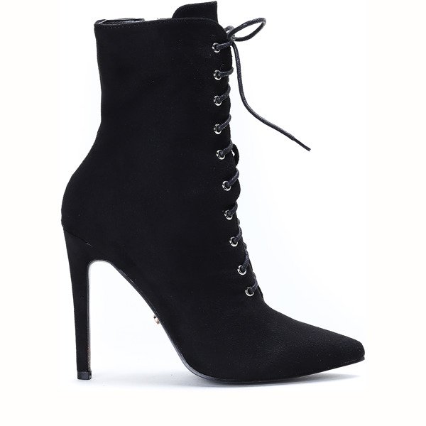Czarne botki na szpilce Maliah - Obuwie