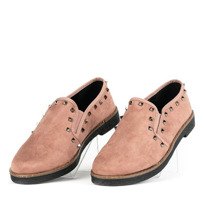 Różowe półbuty na płaskim obcasie Roni - Obuwie