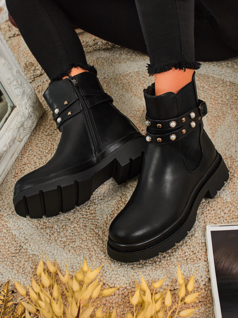 Visoki ženski gležnarji iz eko usnja Pearl Mist