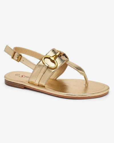 Royalfashion Dámske žabkové sandále v zlatej farbe Imonel