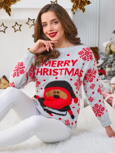 Royalfashion Dámsky vianočný sveter so Santa Clausom