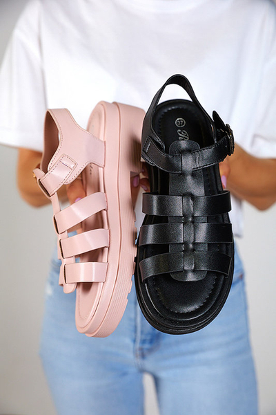 Royalfashion Ružové dámske sandále na hrubšej podrážke Gacino