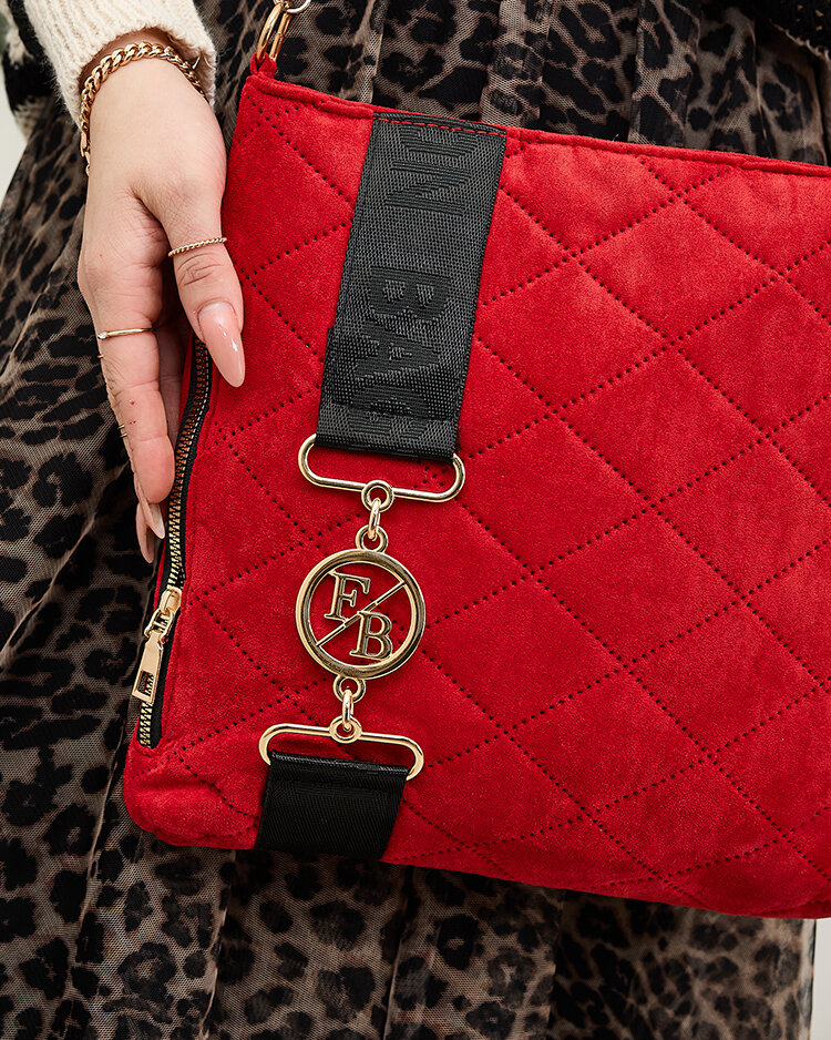 Royalfashion Červená prešívaná dámska kabelka z ekokože