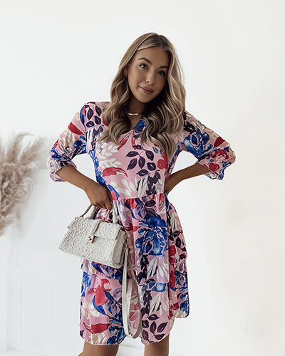 Royalfashion Dámske kvetinové mini šaty