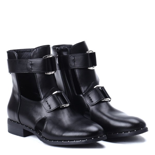 Czarne workery Nessy- Obuwie