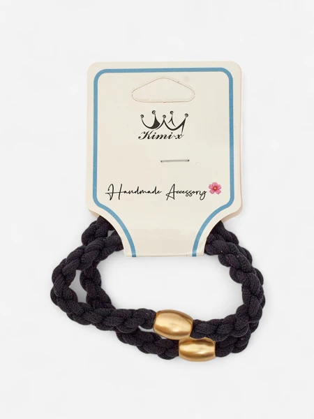 Royalfashion Sada 2 pletených gumičiek do vlasov Plecessi