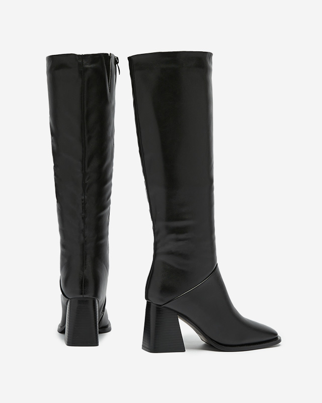 Dámske čižmy pod kolená v čiernej farbe Souve- Footwear