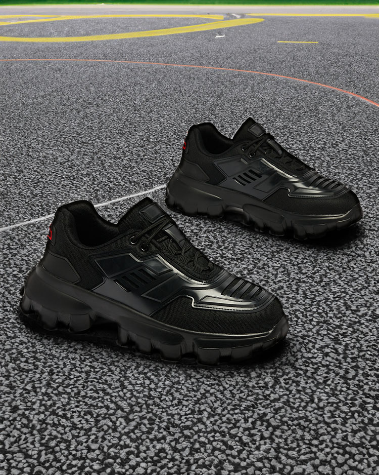 Royalfashion Čierne látkové športové tenisky pre mužov Lamkim